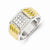 14k Yellow & White Gold Diamond Square Men's Ring