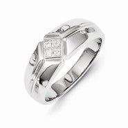 14k White Gold Diamond Men's Ring