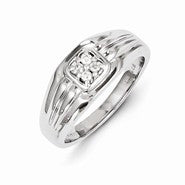 14k White Gold Diamond Men's Ring