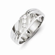 14k White Gold Diamond Men's Ring