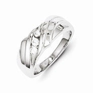 14k White Gold Diamond Mens Ring