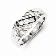 14k White Gold Diamond Men's Ring