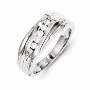 14k White Gold Diamond Men's Ring