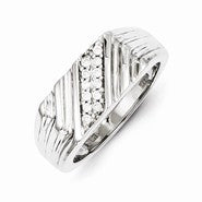 14k White Gold Diamond Men's Ring