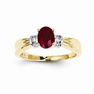 14k Two-tone Diamond & Ruby Ring