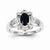 14k White Gold Diamond & Sapphire Oval Ring