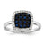 14k White Gold Diamond & Sapphire Ring