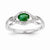 14k White Gold Diamond & Emerald Ring