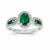 14k White Gold Diamond & Emerald Ring