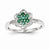 14k White Gold Diamond & Emerald Ring