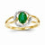 14k Yellow Gold Diamond & Emerald Ring