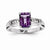 14k White Gold Amethyst and White Topaz Square Ring