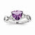 14k White Gold Amethyst and White Topaz Trillion Ring