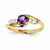 14k Yellow Gold Amethyst and White Topaz Round Ring