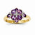 14k Yellow Gold Amethyst and Diamond Ring