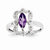 14k White Gold Diamond and Amethyst Ring