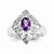 14k White Gold Diamond and Amethyst Ring