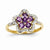 14k Yellow Gold Amethyst and Diamond Ring