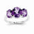 14k White Gold Amethyst Oval Ring