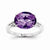 14k White Gold Diamond and Amethyst Oval Ring