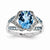 14k White Gold Diamond and Swiss Blue Topaz Ring