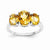 14k White Gold Citrine Oval Ring