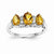 14k White Gold Diamond and Citrine Oval Ring