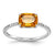 14k White Gold Diamond and Citrine Square Ring