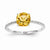 14k White Gold Diamond and Citrine Square Ring