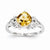 14k White Gold Diamond and Citrine Square Ring