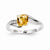 14k White Gold Diamond and Citrine Square Ring