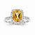 14k White Gold Diamond and Citrine Oval Ring