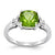 14k White Gold Diamond and Peridot Square Ring