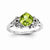 14k White Gold Diamond and Peridot Square Ring