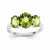 14k White Gold Peridot Oval Ring