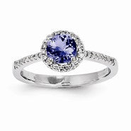 14k White Gold Tanzanite Diamond Ring