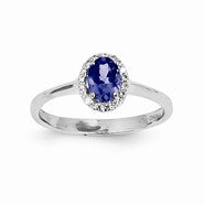 14k White Gold Tanzanite Diamond Ring