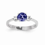 14k White Gold Tanzanite Diamond Ring