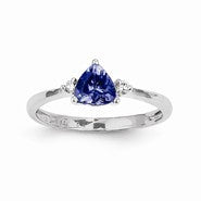 14k White Gold Tanzanite Diamond Ring