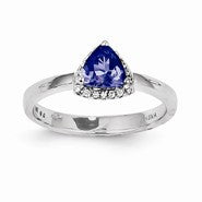 14k White Gold Tanzanite Diamond Ring