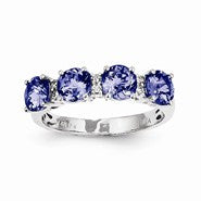 14k White Gold Tanzanite Diamond Ring