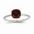 14k White Gold Diamond and Garnet Square Ring