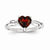 14k White Gold Diamond and Garnet Heart Ring