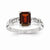 14k White Gold Garnet and White Topaz Square Ring