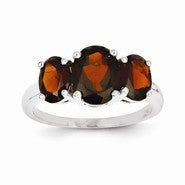 14k White Gold Garnet Oval Ring