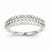 14k White Gold Diamond Three-Row Ring