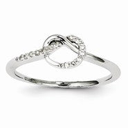 14k White Gold Diamond w/Simple Twist Design Ring