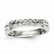 14k White Gold Diamond Double Lined Prong Set Ring