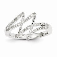 14k White Gold Diamond Fancy Twist Ring