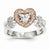 14k Rose & White Gold Diamond Heart Ring